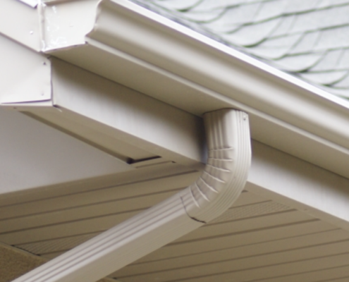 close up of a seamless gutter - Rain Master Seamless Gutters