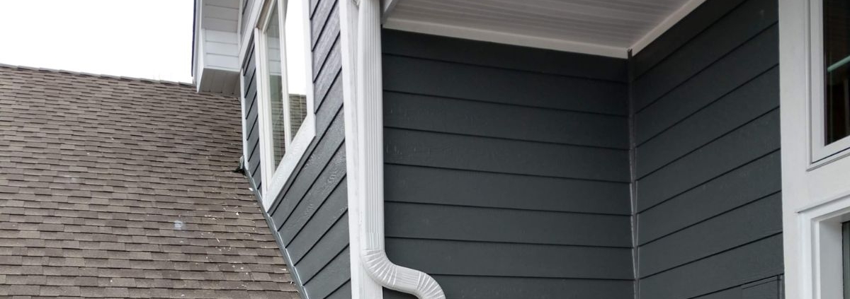 close up of a white seamless gutter - Rain Master seamless gutter Gutter Material