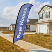 exterior of new homes in a neighborhood - Rain Master gutter installation