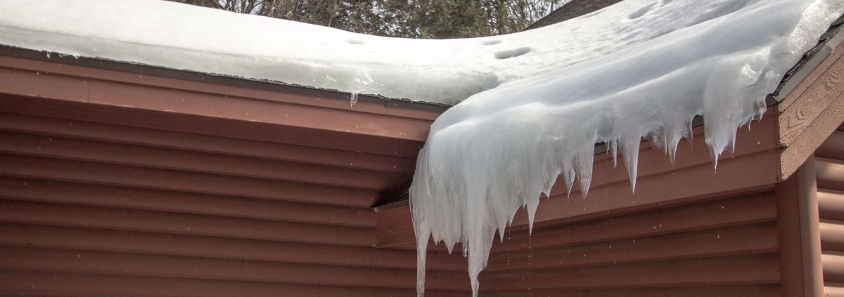 roof line with ice dam - Rain Master Seamless Gutters ice dams