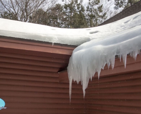 roof line with ice dam - Rain Master Seamless Gutters ice dams