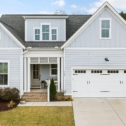 exterior of a newly built home - Rain Master Seamless Gutters Color-Matched Gutters